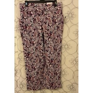 Lands' End Womens‎ Starfish Mid-rise Straight Leg More Deep Sea Navy Paisley S/P